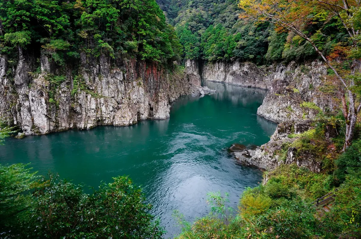 緑色に輝く瀞峡の水面