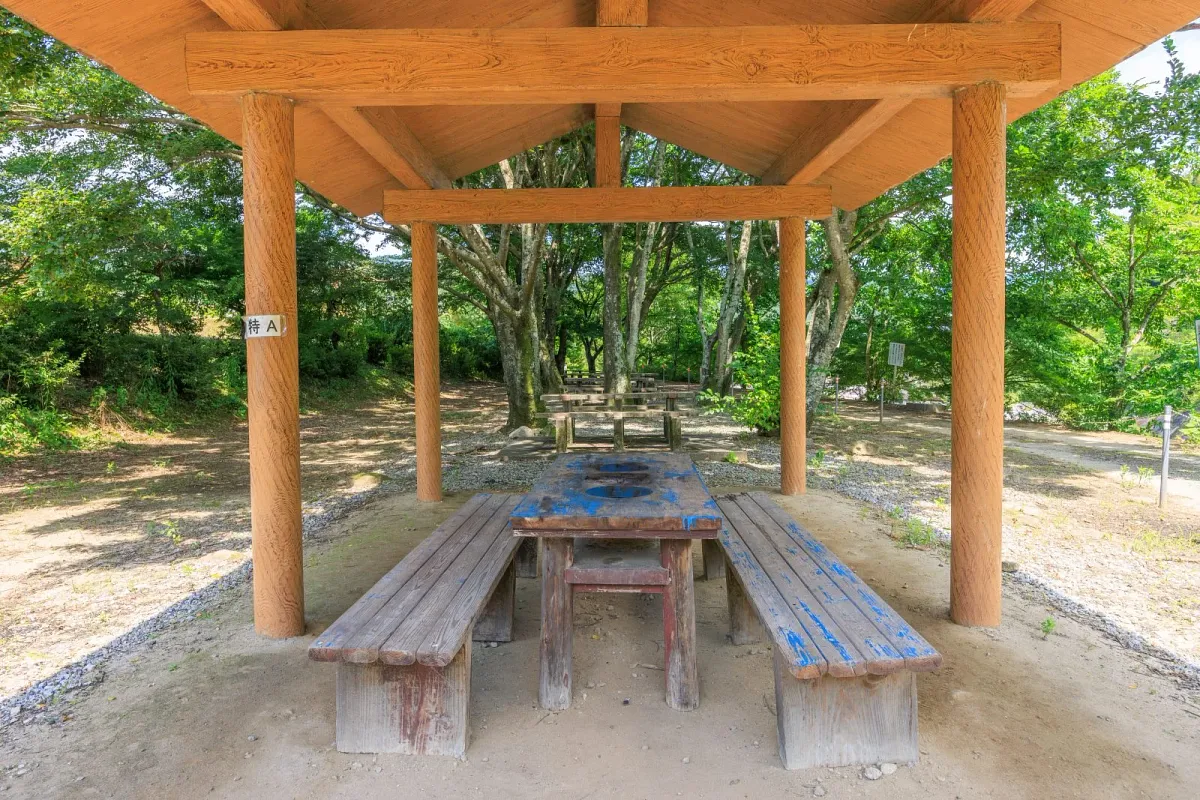 リバーパーク真見の屋根付きBBQスペース
