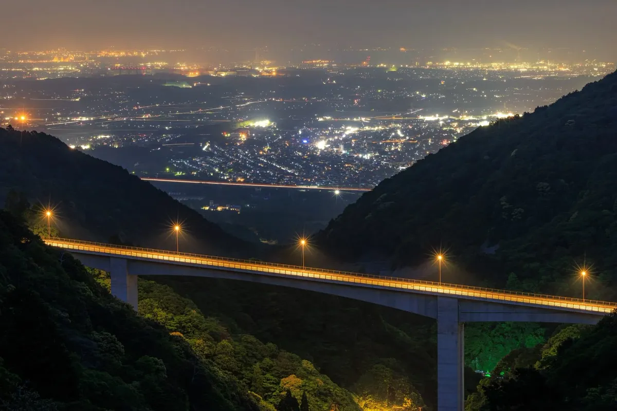 蒼滝大橋から眺める夜景